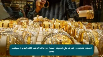 أسعار متجددة.. تعرف على تحديث أسعار جرامات الذهب كافة ليوم 4 سبتمبر 2005